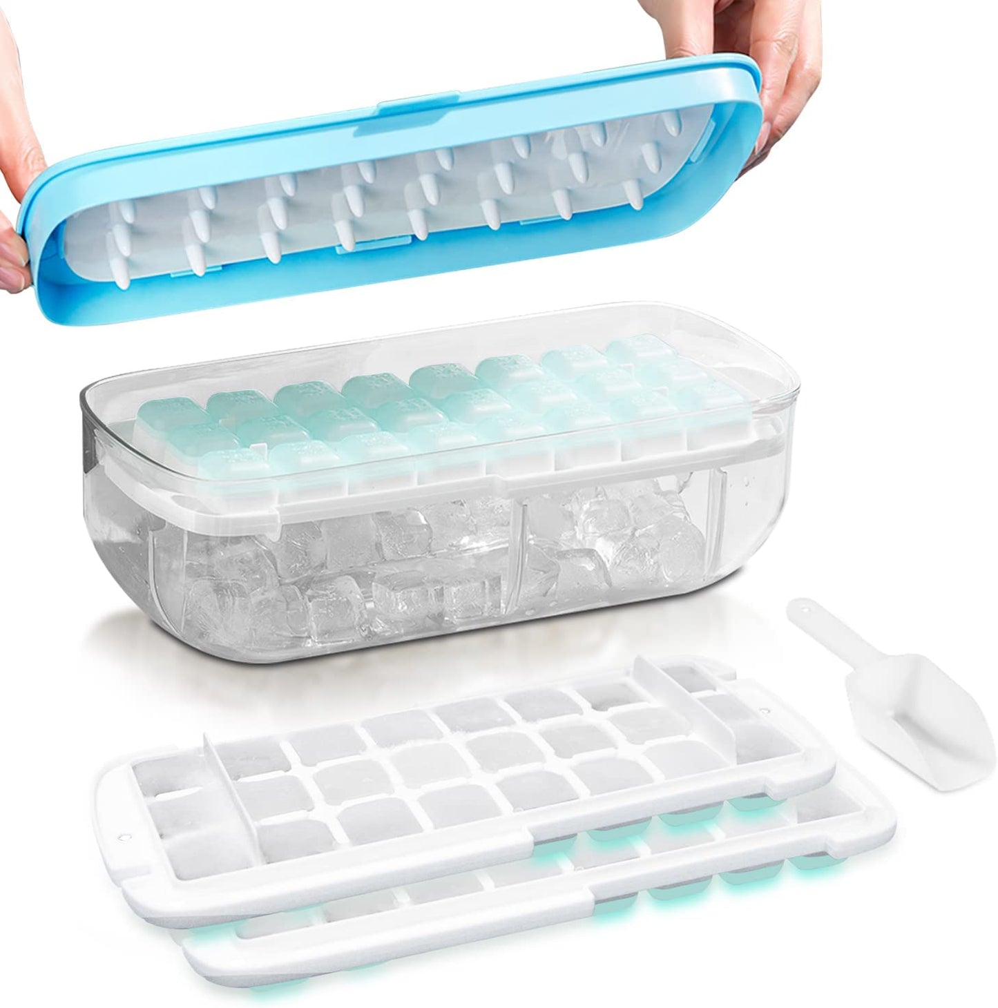 2 Tray Ice Cube Storage Box