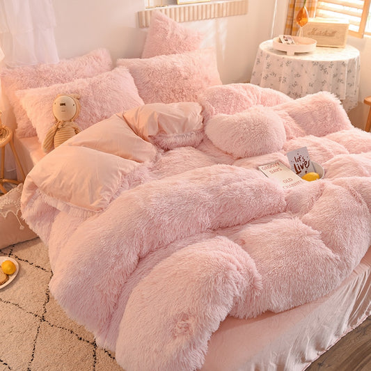 Shaggy Warm Plush Fleece Bedding Set